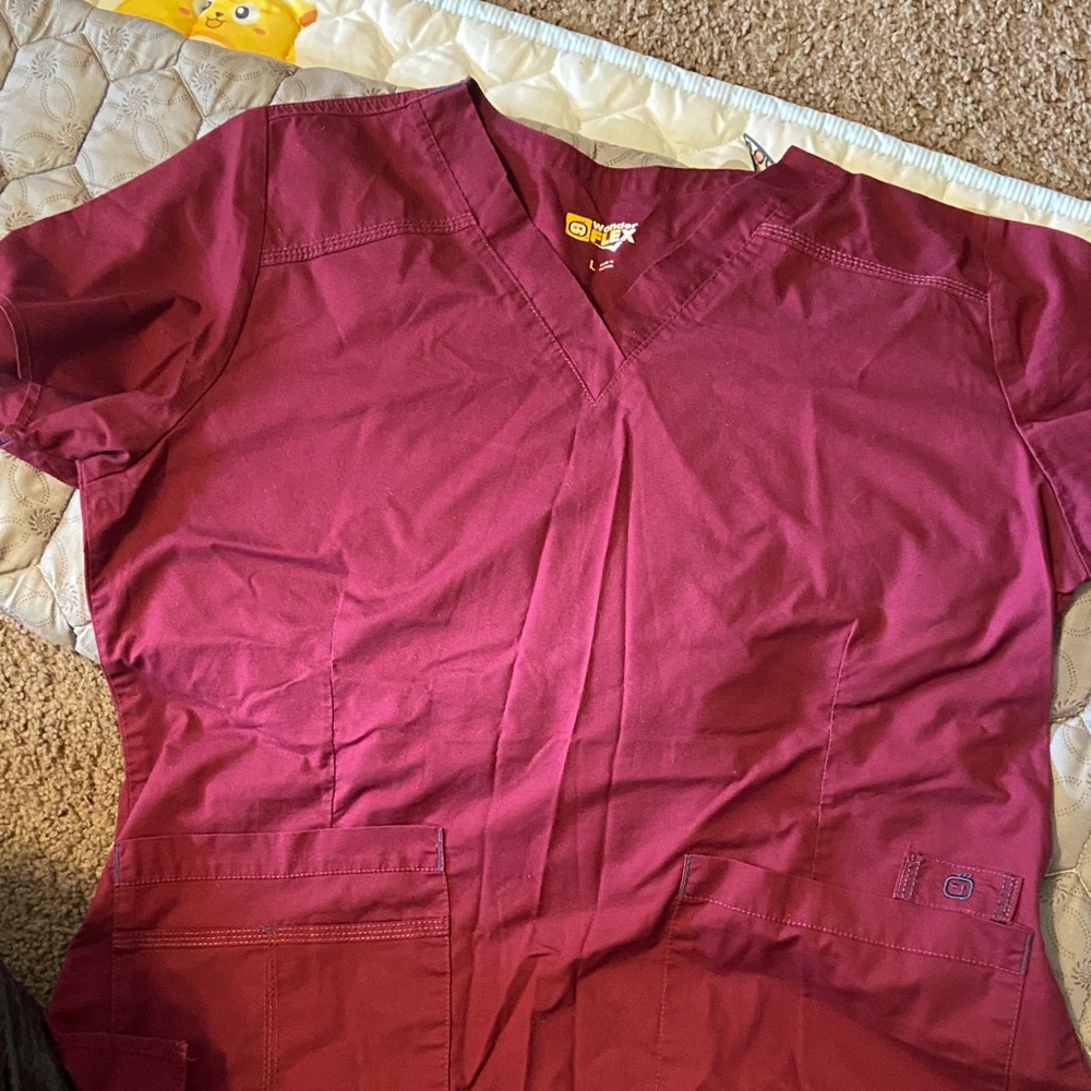 Maroon V-Neck Scrub set